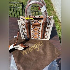 Wrangler Southwestern Patterned Small Canvas Tote/Crossbody